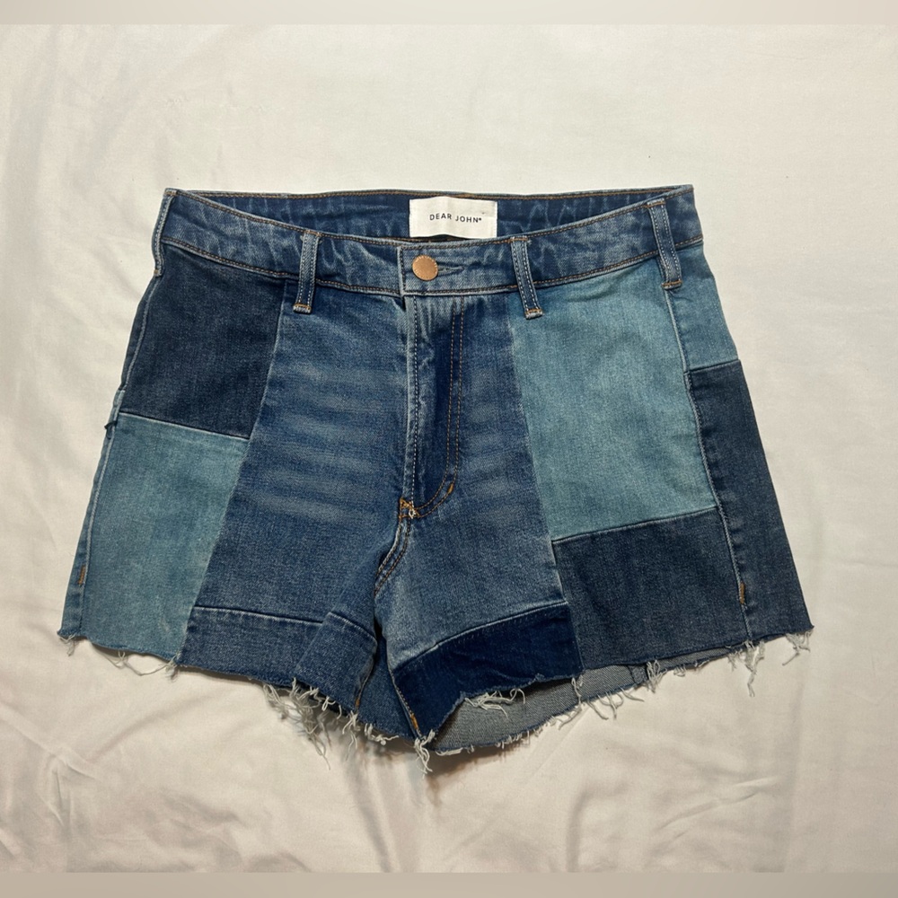 Dear John Patchwork Jean Shorts - Blue - image 1